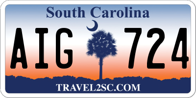 SC license plate AIG724