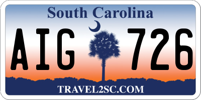 SC license plate AIG726