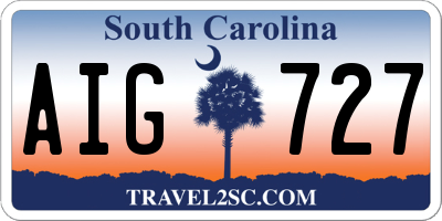 SC license plate AIG727