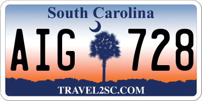 SC license plate AIG728