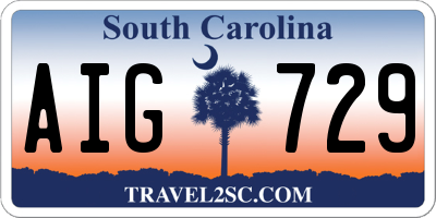 SC license plate AIG729