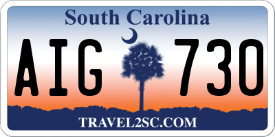 SC license plate AIG730