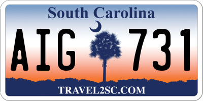 SC license plate AIG731
