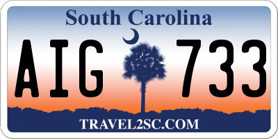 SC license plate AIG733
