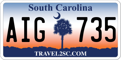 SC license plate AIG735