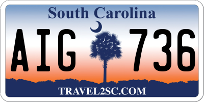 SC license plate AIG736