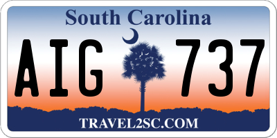 SC license plate AIG737