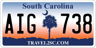 SC license plate AIG738