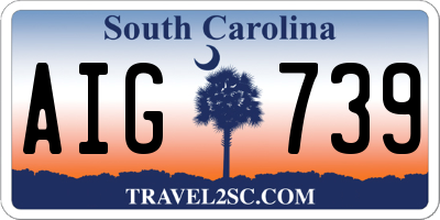 SC license plate AIG739