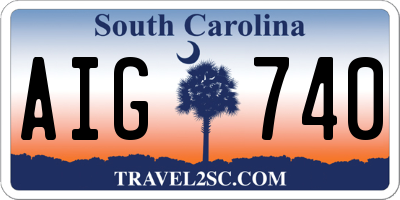 SC license plate AIG740