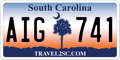 SC license plate AIG741