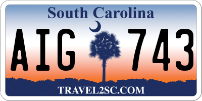 SC license plate AIG743