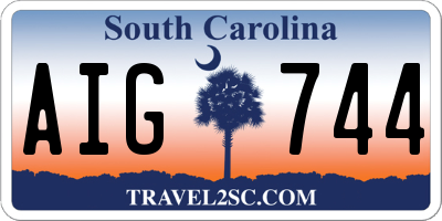 SC license plate AIG744