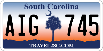 SC license plate AIG745