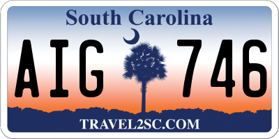 SC license plate AIG746