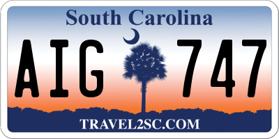 SC license plate AIG747