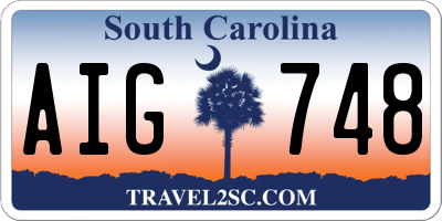 SC license plate AIG748