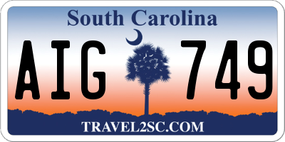 SC license plate AIG749