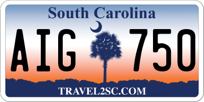 SC license plate AIG750