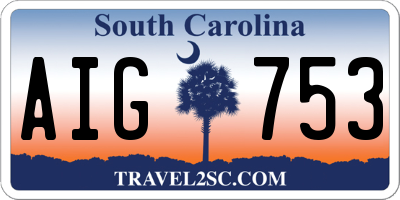 SC license plate AIG753