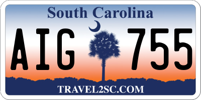 SC license plate AIG755