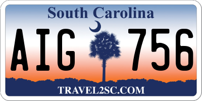 SC license plate AIG756