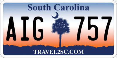 SC license plate AIG757