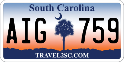 SC license plate AIG759