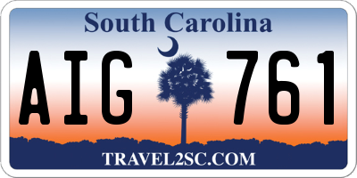 SC license plate AIG761