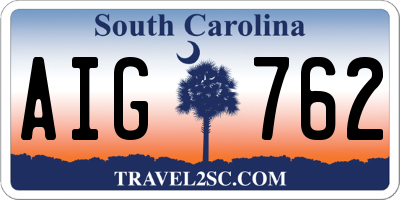 SC license plate AIG762