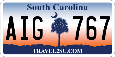 SC license plate AIG767