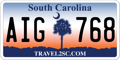 SC license plate AIG768