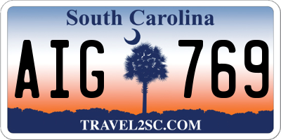 SC license plate AIG769