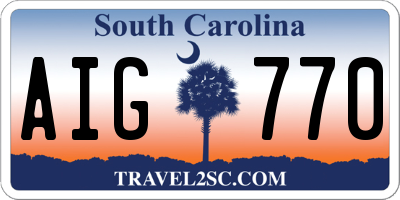SC license plate AIG770