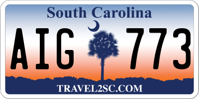 SC license plate AIG773