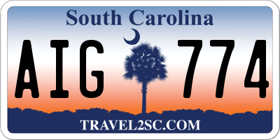 SC license plate AIG774