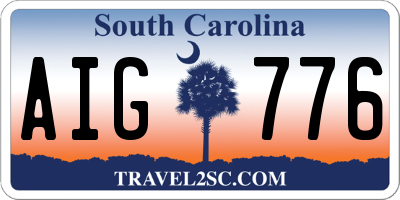 SC license plate AIG776