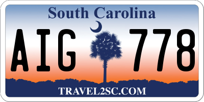 SC license plate AIG778