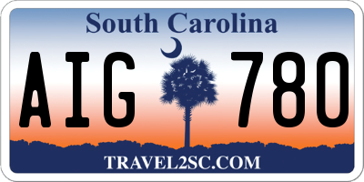 SC license plate AIG780