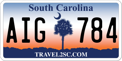 SC license plate AIG784