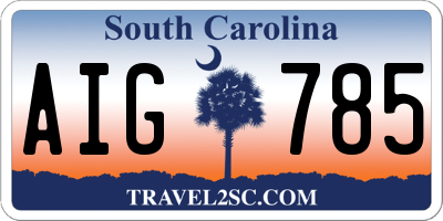 SC license plate AIG785