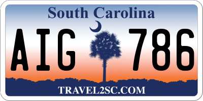 SC license plate AIG786