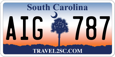 SC license plate AIG787