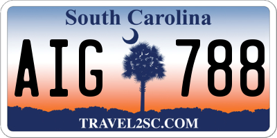 SC license plate AIG788