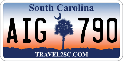 SC license plate AIG790