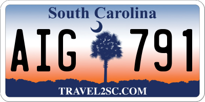 SC license plate AIG791