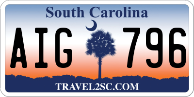 SC license plate AIG796