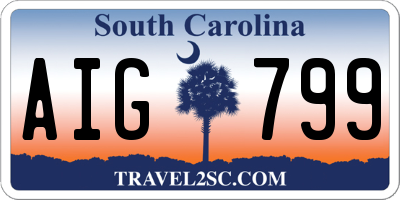 SC license plate AIG799