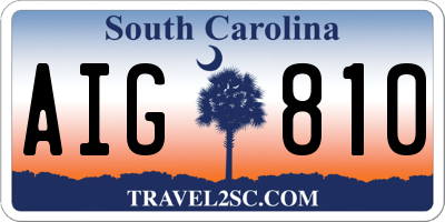 SC license plate AIG810