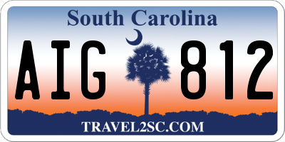 SC license plate AIG812